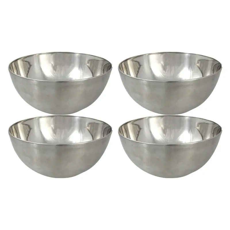 Exclusief Svenska Living Kommetjes - 4x - schaaltjes - mat - RVS - 13x7cm - Serveerschalen