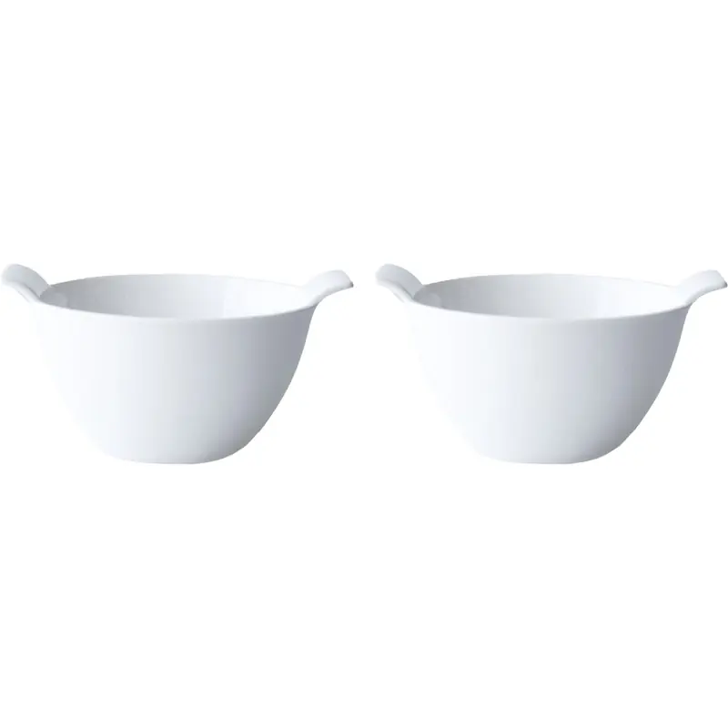 Betaalbaar Cosy & Trendy Kommetjes/soepkommen voor dessert/ontbijt - 2x - Porselein - D12 x 7 cm - wit - Kommetjes