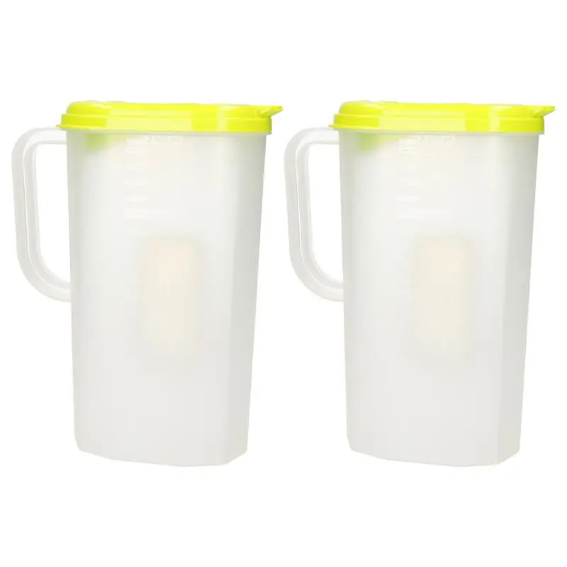 Waterkan/sapkan transparant/groen met deksel 2 liter kunststof - Schenkkannen Op = Op