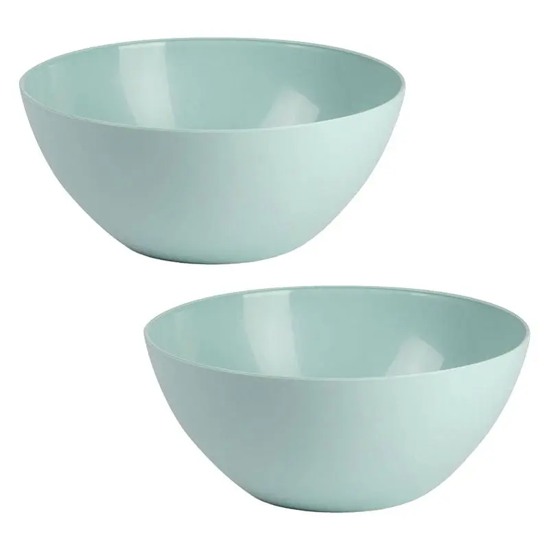 Laatste Kans Plasticforte Serveerschaal/saladeschaal - 2x - D26 x H12 cm - kunststof - mintgroen - 3500 ml - Serveerschalen