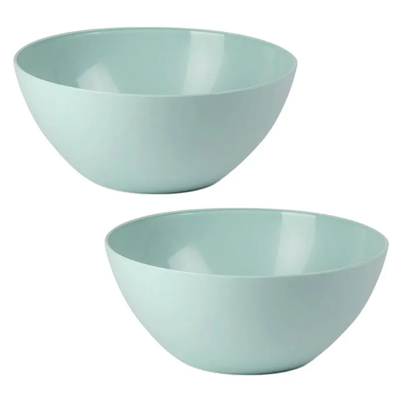 Bestseller Plasticforte Serveerschaal/saladeschaal - 2x - D25 x H12 cm - kunststof - mintgroen - 3600 ml - Serveerschalen