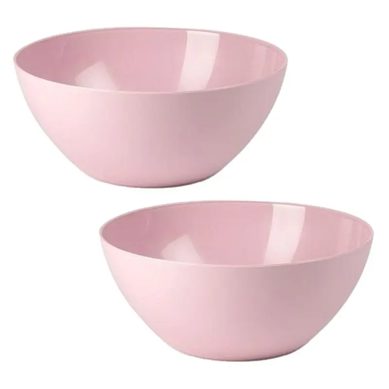 Speciale Aanbieding Plasticforte Serveerschaal/saladeschaal - 2x - D25 x H12 cm - kunststof - roze - 3600 ml - Serveerschalen