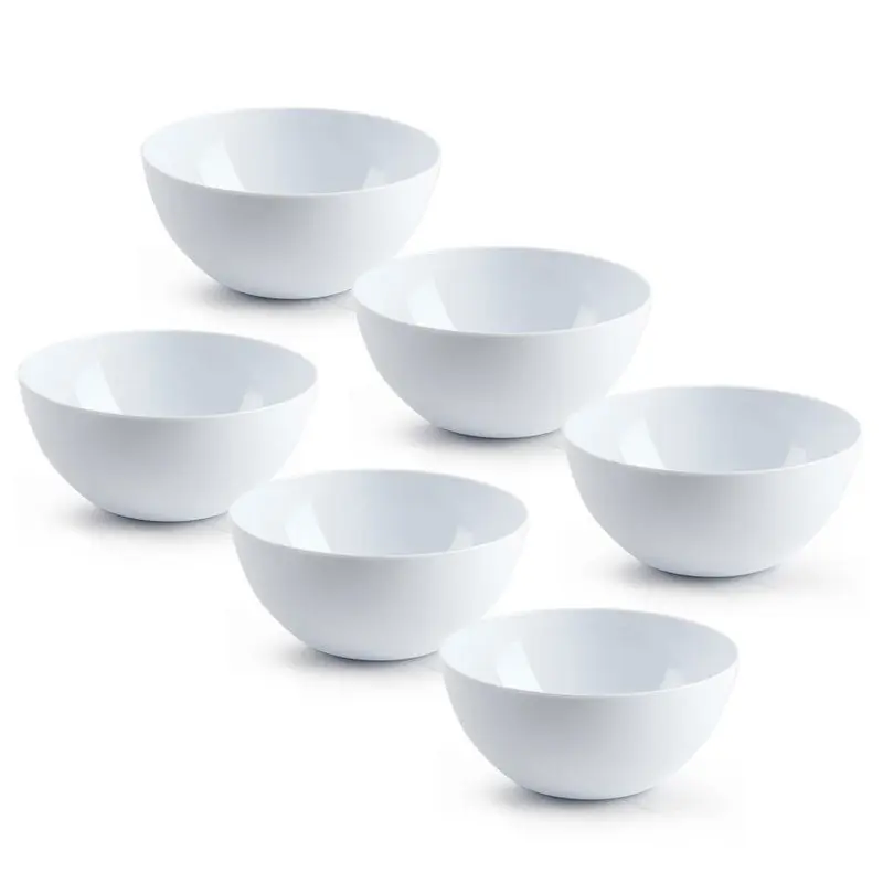 Bulkbestelling Plasticforte kommetjes/schaaltjes - 6x - dessert/ontbijt - kunststof - D17 x H8 cm - ivoor wit - Kommetjes