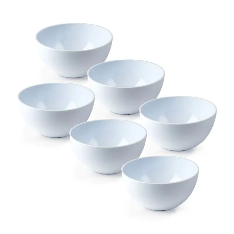 Lage Prijs Plasticforte kommetjes/schaaltjes - 6x - plastic - 14x6 cm - ivoor wit - Kommetjes