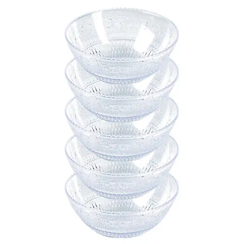 Bulkbestelling PlasticForte Schaaltje - kristal stijl - 10x - kunststof - D13,5xH5 cm - Kommetjes