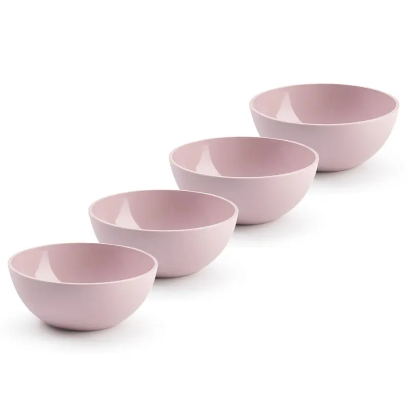 Laatste Versie Plasticforte kommetjes/schaaltjes - 4x - dessert/ontbijt - kunststof - D17 x H7 cm - roze - Kommetjes