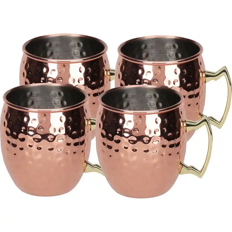 Betrouwbaar Excellent Houseware Moscow Mule bekers - 4x - RVS - koperkleurig - 500 ml - cocktailglazen - Cocktailglazen