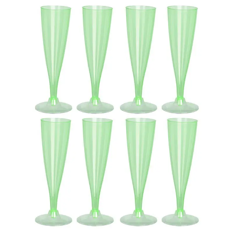 EH Prosecco/champagneglazen - 8x - groen - kunststof - 130 ml - herbruikbaar - Champagneglazen Beste Prijs