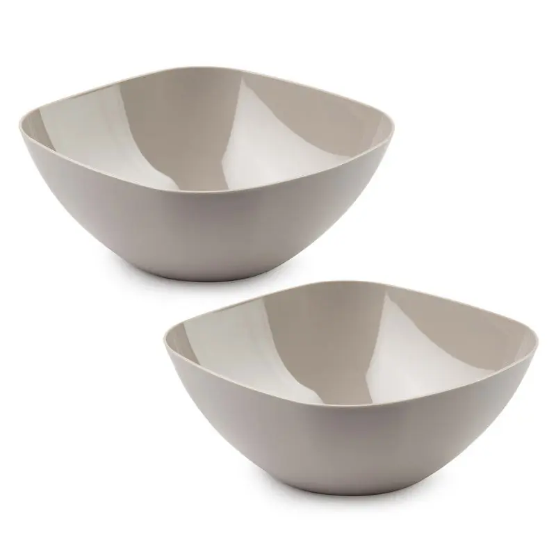 Voordeelprijs Plasticforte serveerschaal/saladeschaal - 2x - D28 x H11 cm - kunststof - beige - 4800 ml - Serveerschalen