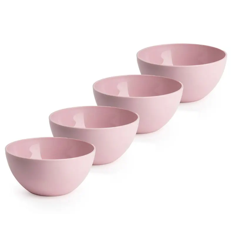 Fabrieksprijs Plasticforte kommetjes/schaaltjes - 4x - kunststof - D14xH6 cm - roze - Kommetjes