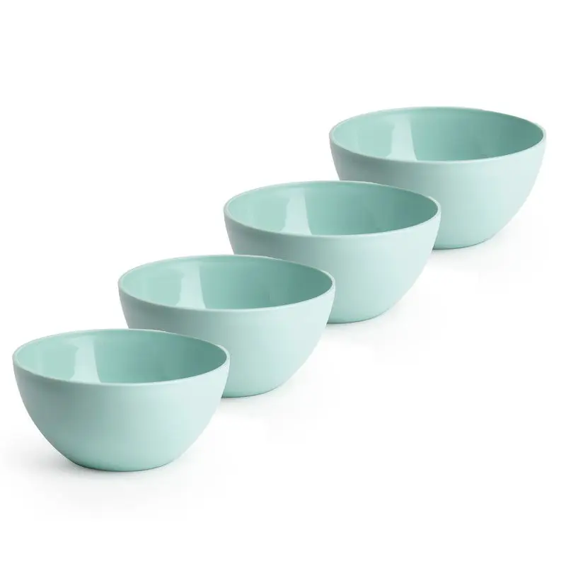 Korting Plasticforte kommetjes/schaaltjes - 4x - kunststof - 14x6 cm - groen - Kommetjes