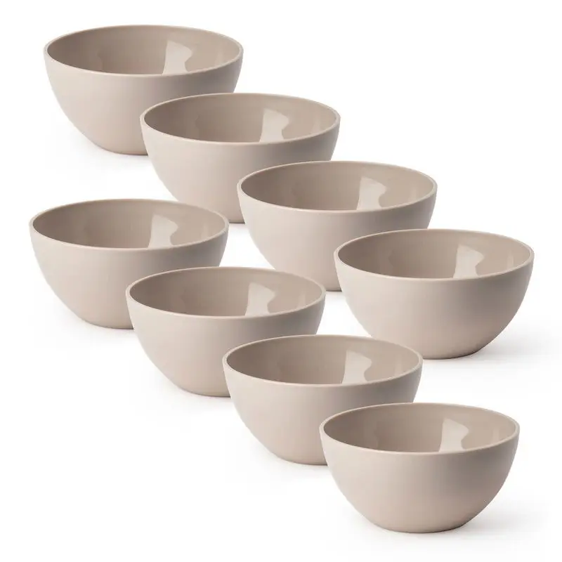 Goedkoop Plasticforte kommetjes/schaaltjes - 8x - kunststof - D14xH6 cm - taupe - Kommetjes
