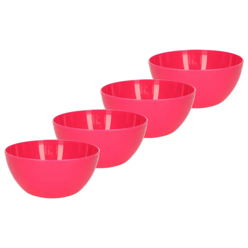 Lage Kosten Plasticforte kommetjes/schaaltjes - 4x - kunststof - D14xH6 cm - roze - Kommetjes