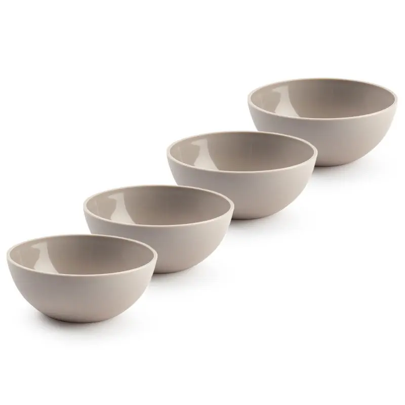 Koop Online Plasticforte kommetjes/schaaltjes - 4x - dessert/ontbijt - kunststof - D12 x H5 cm - taupe - Kommetjes