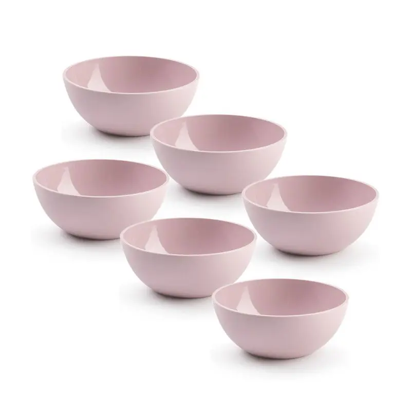 Direct Beschikbaar Plasticforte kommetjes/schaaltjes - 6x - kunststof - 12x5 cm - roze - Kommetjes