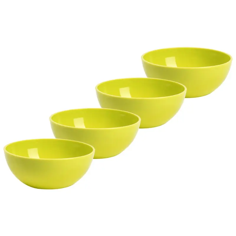 Gereduceerde Prijs Plasticforte kommetjes/schaaltjes - 4x - kunststof - 12x5 cm - groen - Kommetjes
