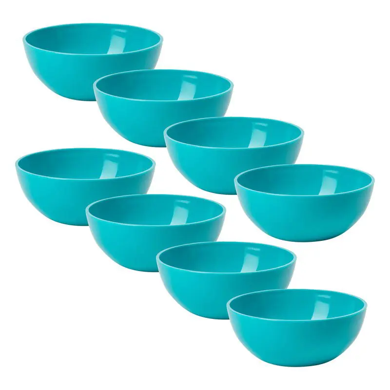Goedkoop Plasticforte kommetjes/schaaltjes - 8x - kunststof - 12x5 cm - blauw - Kommetjes
