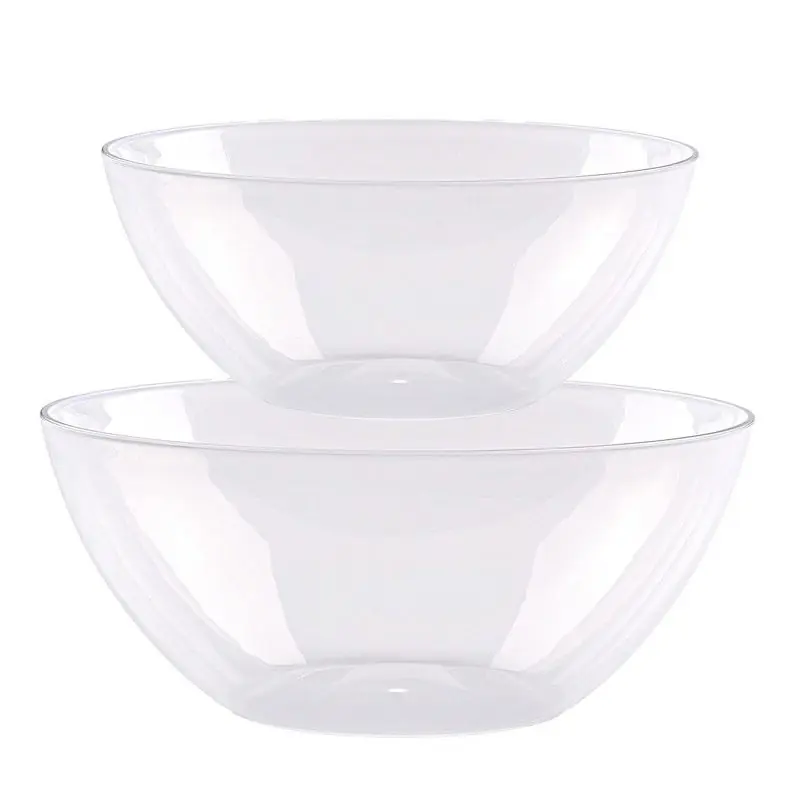 Meest Verkocht Plasticforte voedsel serveer schalen set - 4x stuks - transparant - kunststof - Dia 23 en 20 cm - Serveerschalen